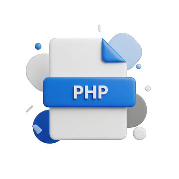 3D Rendered PHP File Icon for Web Development and Programming 5.