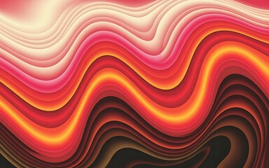 Fototapeta premium Vibrant Abstract Wavy Gradient Background: Dynamic Flowing Red, Orange, Yellow, Pink Layers. Smooth Digital Art Pattern for Modern, Creative, and Contemporary Design Elements.