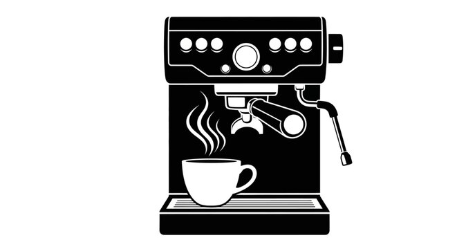 Espresso Machine With Coffee Cup.