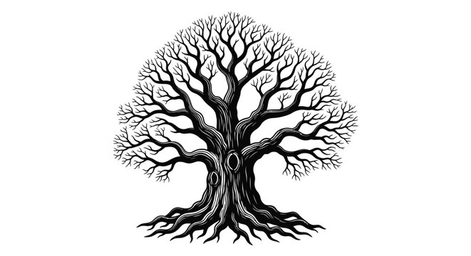 Detailed Illustration of Bare Tree.