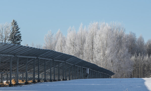 Solar panels in the field .
