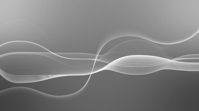 Flowing wave ribbons line background animation, Abstract flowing wave lines smooth gradient ribbons forming dynamic