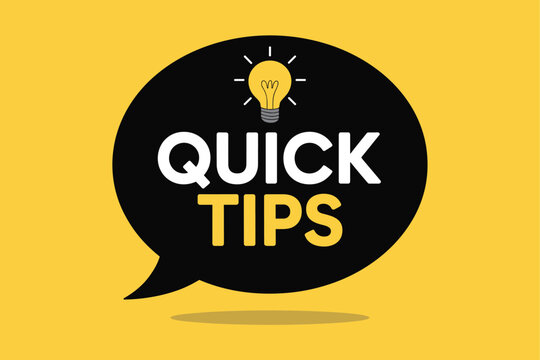 Quick Tips Badge Set with Light Bulb and Speech Bubble Icons Helpful Tricks Ideas Solutions Emblems and Banners Vector Illustration