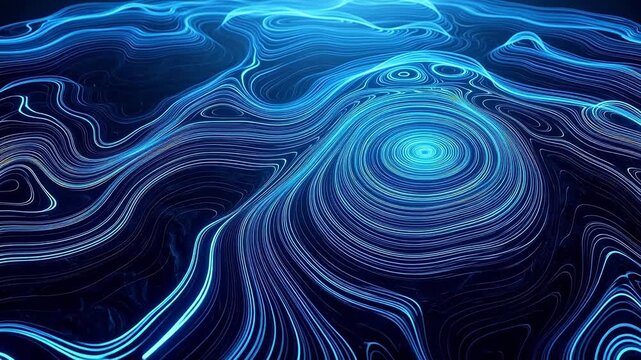 Abstract blue wave patterns for creative digital media and visual arts