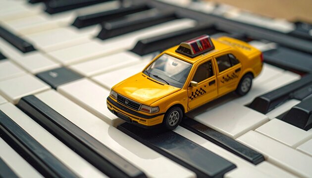 Taxi on Piano Keys - A Unique Musical Transportation Concept.