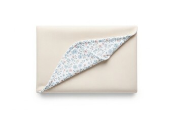 Naklejka premium Delicate white lace fabric swirl pattern texture close up white background