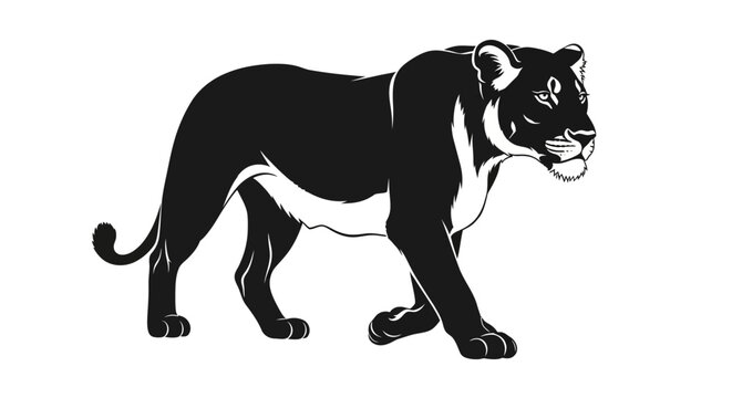 Black Panther Walking Side View.