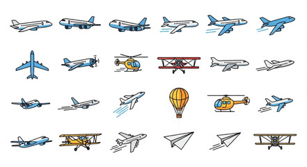 Collection of various aircraft and flying machines. © Putra
