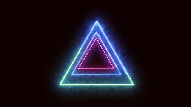 Seamless motion graphics loop. Neon triangle visual effects for digital media and live shows. Futuristic design background. Seamless 4k ultra hd loop motion graphics for vj visuals.