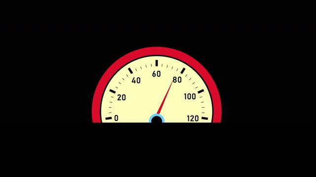 Half semicircle speedometer gauge animation 4k video