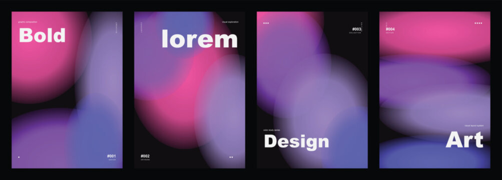 Purple and Pink Soft Gradient Poster Set with Modern Typography Layout