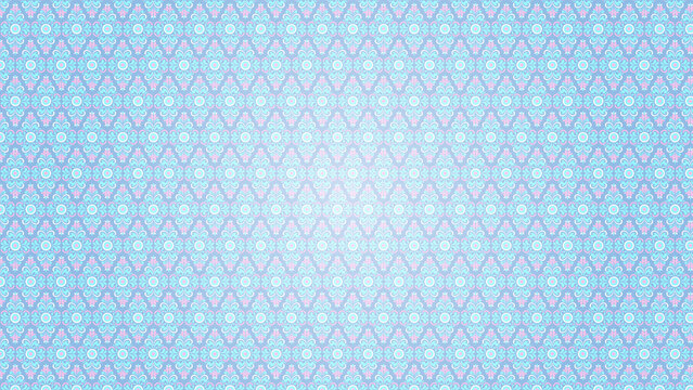 Light blue geometric damask pattern with interlocking circles and ogee shapes