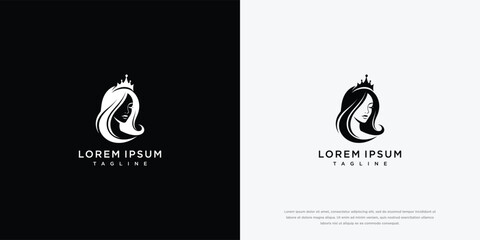 Elegant Woman With Crown Logo © Artmas