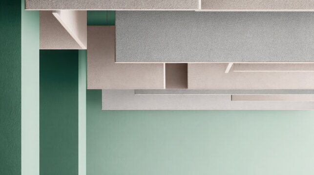 Modern light grey acoustic ceiling panels with integrated lighting in a contemporary interior space