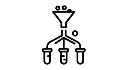 Naklejka premium Laboratory funnel with test tubes, symbolizing scientific research and analysis