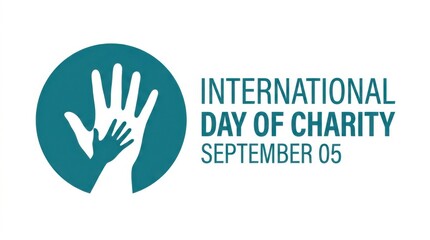 Fototapeta premium International Day of Charity Logo with Hands and Globe