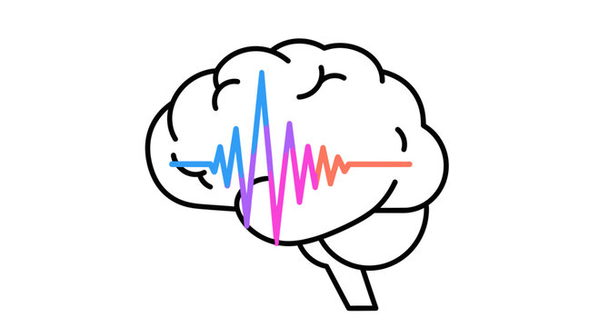 Brain waves visualization, abstract concept of neuroscience, psychology, and artificial intelligence