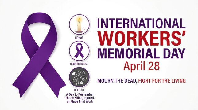 International Workers Memorial Day Ribbon with April 28 Date