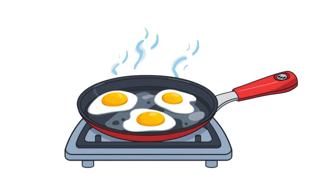 frying eggs in a Teflon pan