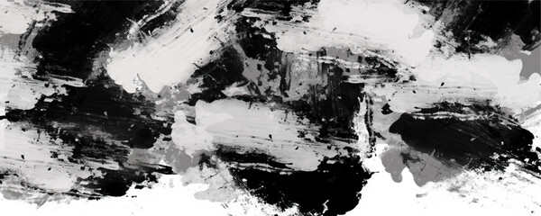 Abstract dark grey and white grunge paint texture border background. This dramatic monochromatic watercolor framing establishes an intensely contrasted lower edge engineered for striking layouts. © Faiyaz