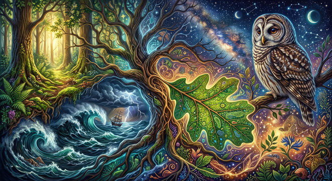 Illustration conceptuelle de la polys&eacute;mie et de la diversit&eacute; du spectacle de la nature.