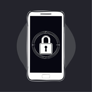 Mobile security and two-factor authentication (2FA) concept. A smartphone featuring a padlock icon representing mobile device management, app privacy, and secure login.