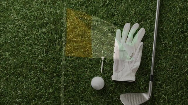 Top-right shaft entering gloves ball or tee staying faint green overlay shifting showing alignment