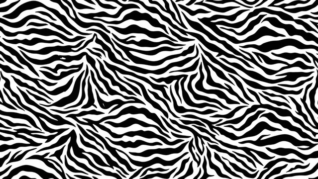 Black and White Zebra Pattern Fabric or Wallpaper