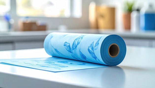 Blue Articulating Paper Roll for Dental Occlusion Marking on a Table