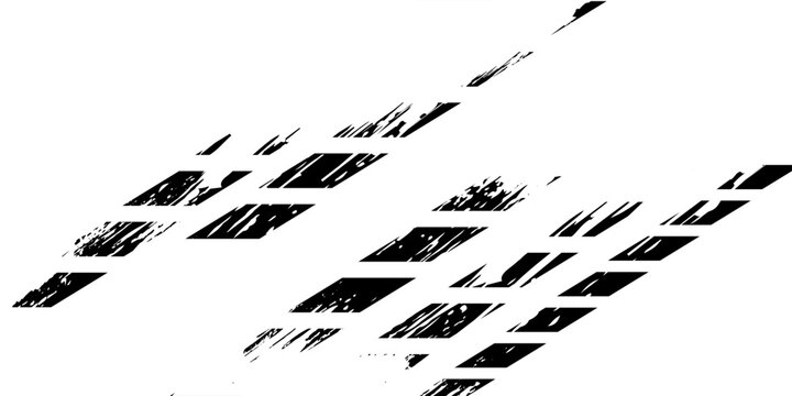 Grunge tire track, wheel braking marks. Truck, car or motorcycle tread pattern silhouette. Auto race, motorsport, speed racing design element. Vector illustration