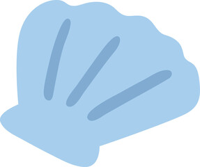 Obraz premium Light Blue Seashell Flat Design Vector Illustration
