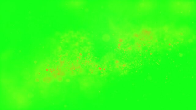 Vibrant green screen with dynamic orange pattern movement