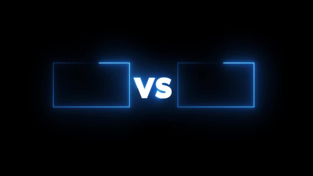 Neon glowing VS bars animation with smoky effects for multiplayer team