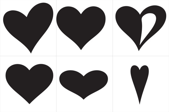 heart icon, love symbol, black silhouette, minimal, vector, flat design, SVG