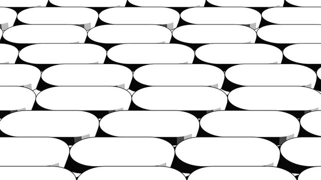 Black and White Abstract Geometry Background with Stylized 3D Objects Layered Depth and Cartoon Visual Language for Professional Creative Applications