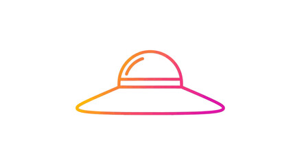 Fototapeta premium Gradient Sun Hat Icon - Summer Fashion Accessory, Beach Wear, Outdoor Style