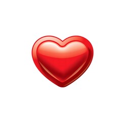 Obraz premium Red Heart Icon with Inner Glow on White Background image