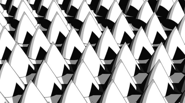 Abstract Monochrome 3D Shapes with Smooth Curvature High Contrast Design and Cartoon Style Rendering Background for Creative Business Visuals