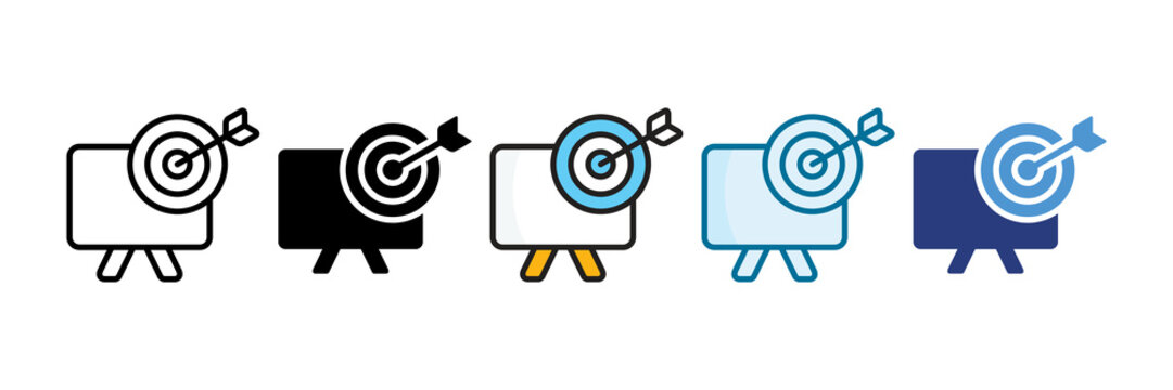 Objective Icon Set Multiple Style Collection