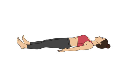 woman lying down in yoga pose on transparent background © MD