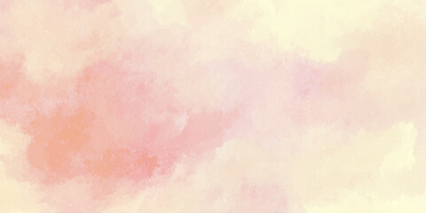 Fototapeta premium Soft pink and peach watercolor background with abstract cloudy texture for design and decoration