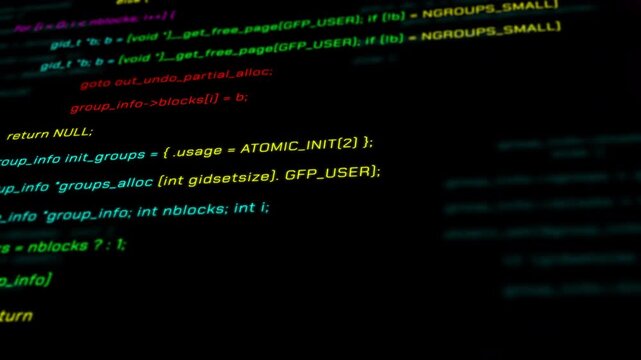 Detailed view of networking protocols and server side management code in a technical display.