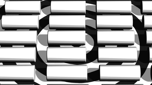 Stylized Monochrome 3D Abstract Geometry with Smooth Curves Sharp Edges and Stepped Shading Creative Background for Branding Motion Graphics and Design