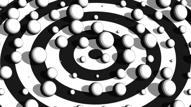 Monochrome Abstract 3D Environment Featuring Curved Objects Graphic Shapes and Cartoon Rendering Style Background for Advertising Design and Visual Identity