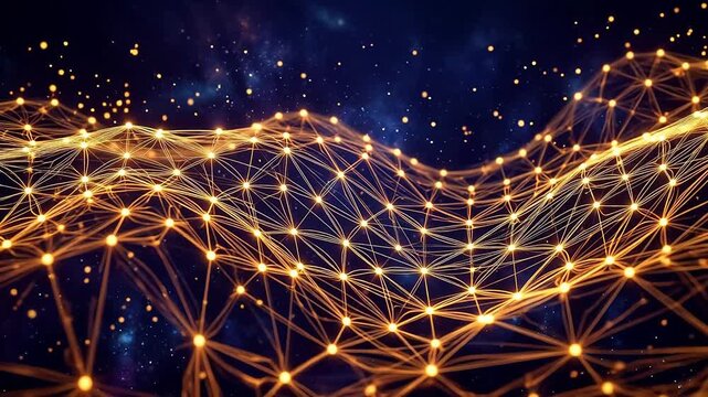 Abstract network wave in space ideal for sleek commercial backgrounds and title sequences