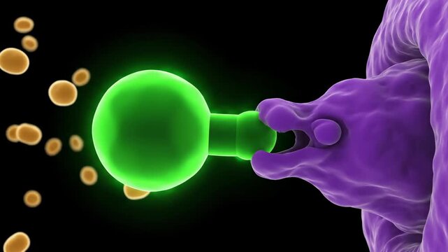 3D Animation: Insulin Molecule Binding to Cell Receptor