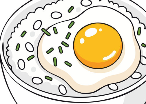 A plate of food with an egg on top.
