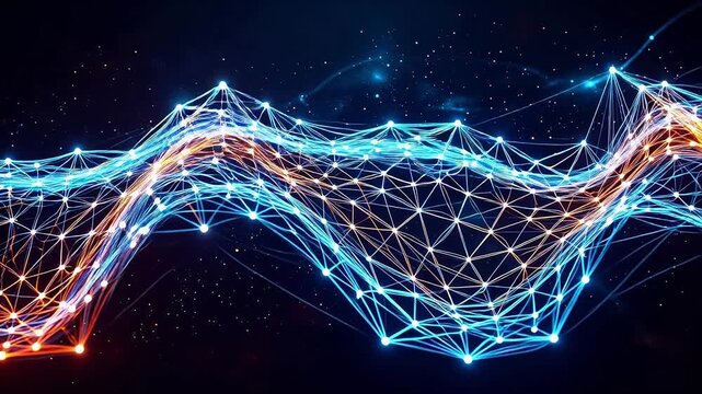 Abstract digital network pattern ideal for tech startups and software promos