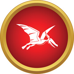 Pterodactyl flying reptile icon representing dinosaurs and prehistoric life © ylivdesign