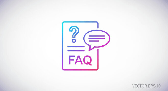 FAQ icon with question mark and speech bubble, frequently asked questions concept